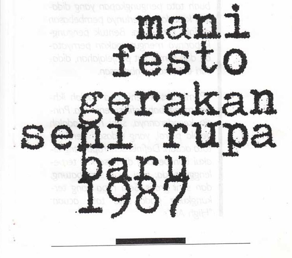 Manifesto of the New Art Movement 1987