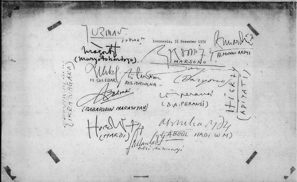 Black December Statement Signatories 31 December 1974