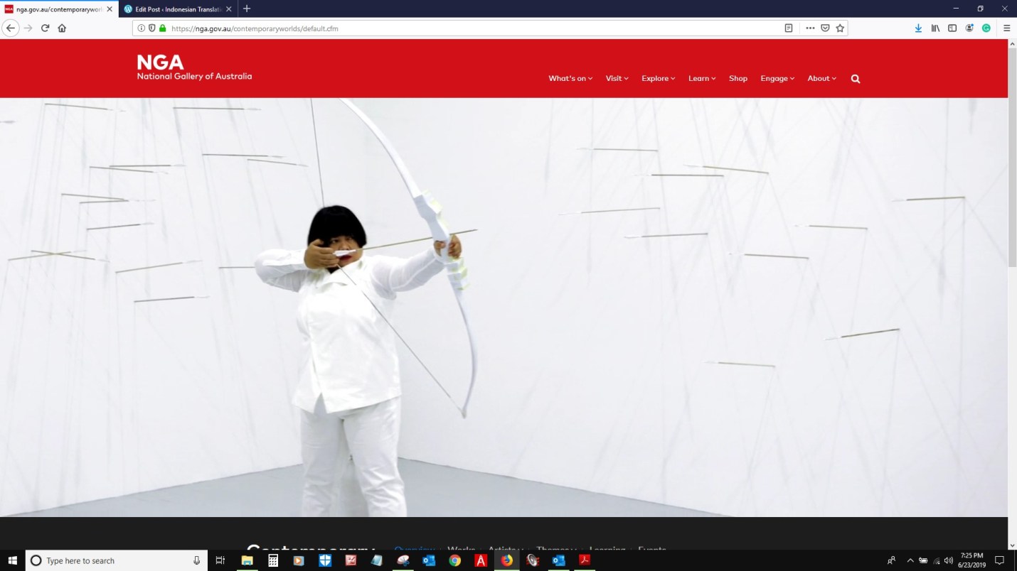 Contemporary Worlds Indonesian NGA Exhibition Arrows